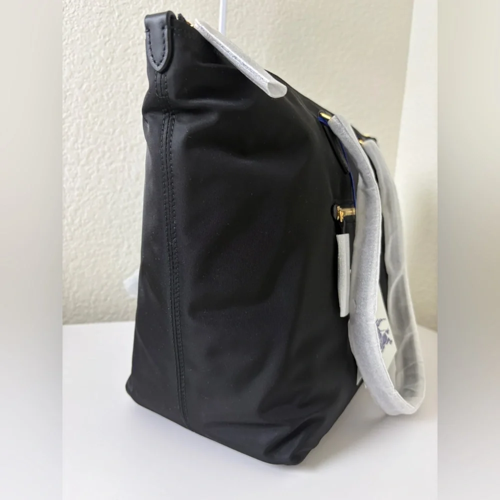 Burberry Black Nylon Tote Gold Zip Detail